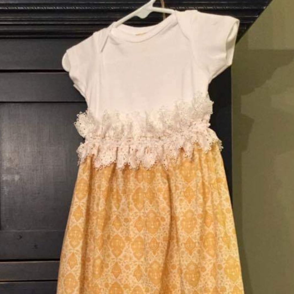 Gold/Lace Infant Gown